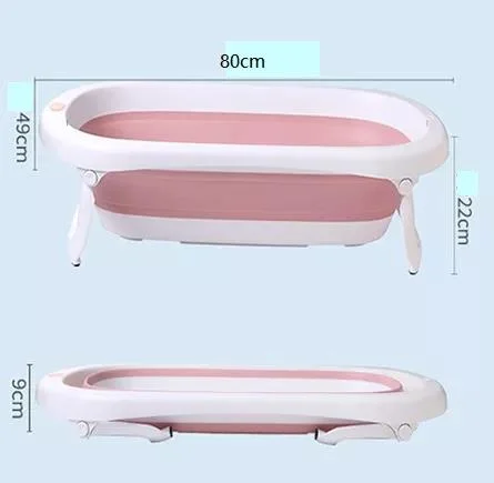 Bathtub Plastic Child Size Folding Bath Tub Baby Infant Products Non-Slip Travelling Collapsible Foldable