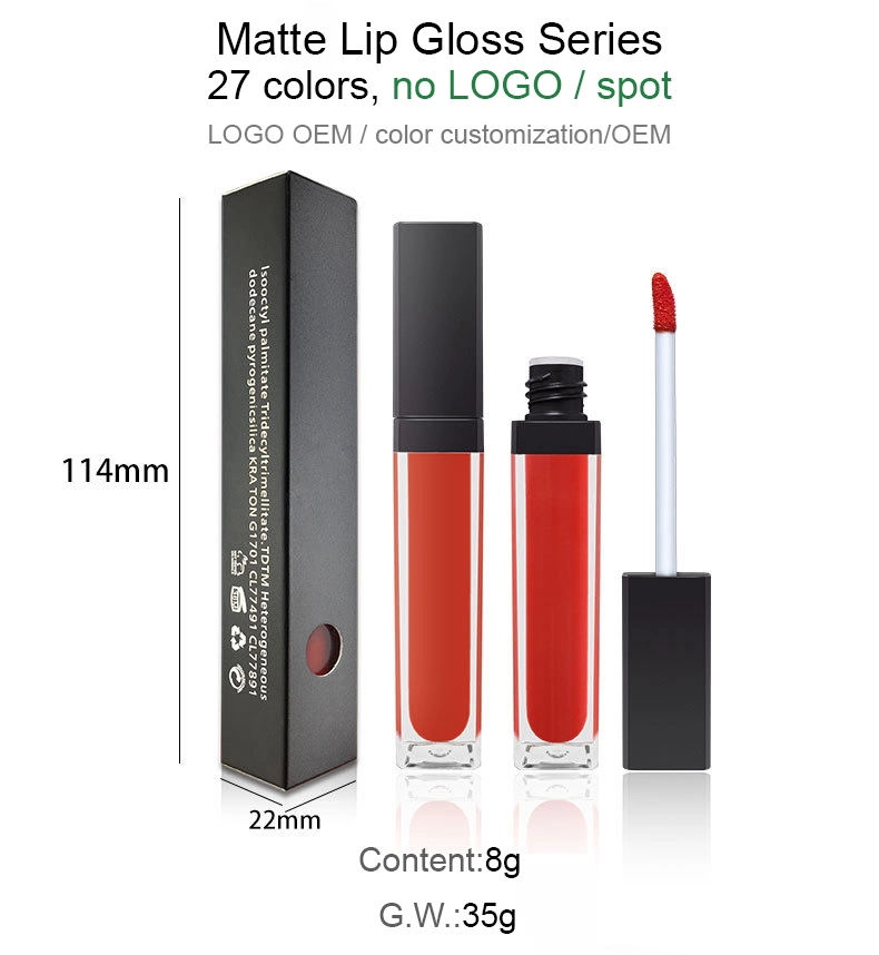 Multi Colors Waterproof Cosmetics Make up Wholesale Stock Vendor OEM Custom Private Logo Matte Lip Gloss