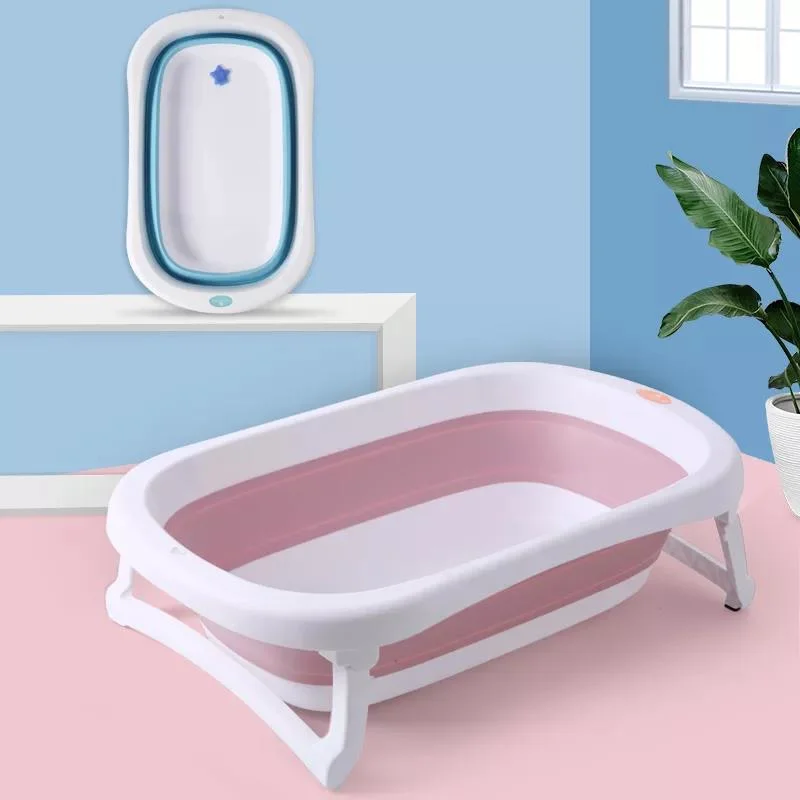 Bathtub Plastic Child Size Folding Bath Tub Baby Infant Products Non-Slip Travelling Collapsible Foldable