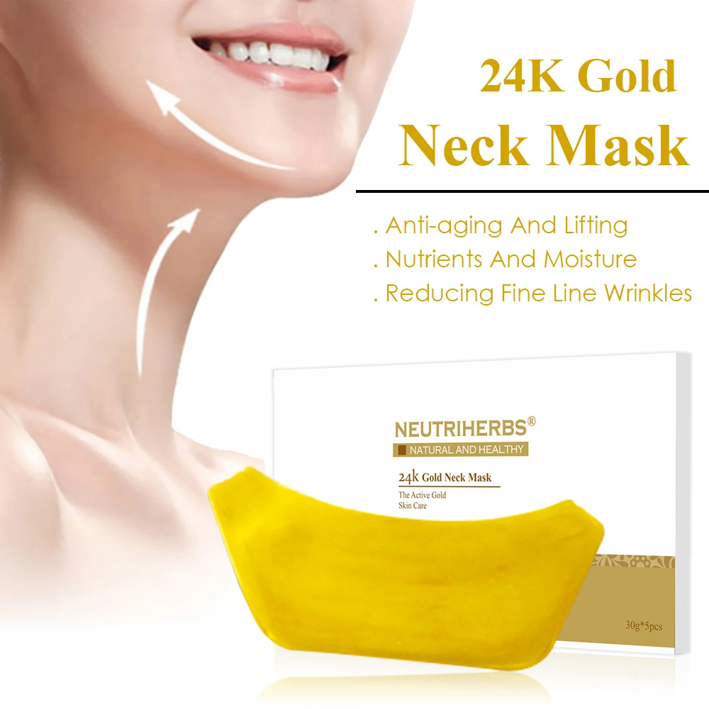 OEM ODM Skin Care Anti Wrinkle Tightening 24K Gold Crystal Collagen Neck Mask
