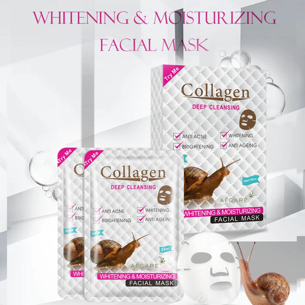 OEM ODM Moisturizing Skin Care Best Snail Face Mask Repairing Oil Control Shrink Pores Sheet Hydrating Snail Facial Mask