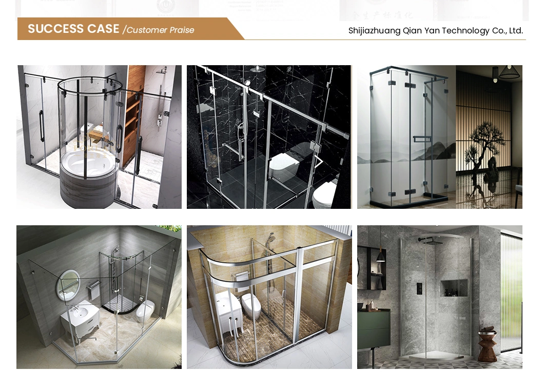 Qian Yan Aluminum Frame Shower Room China Expensive Al Material Shower Suppliers OEM Customized Chrome Surface Luxury Aluminum Shower Over Bath