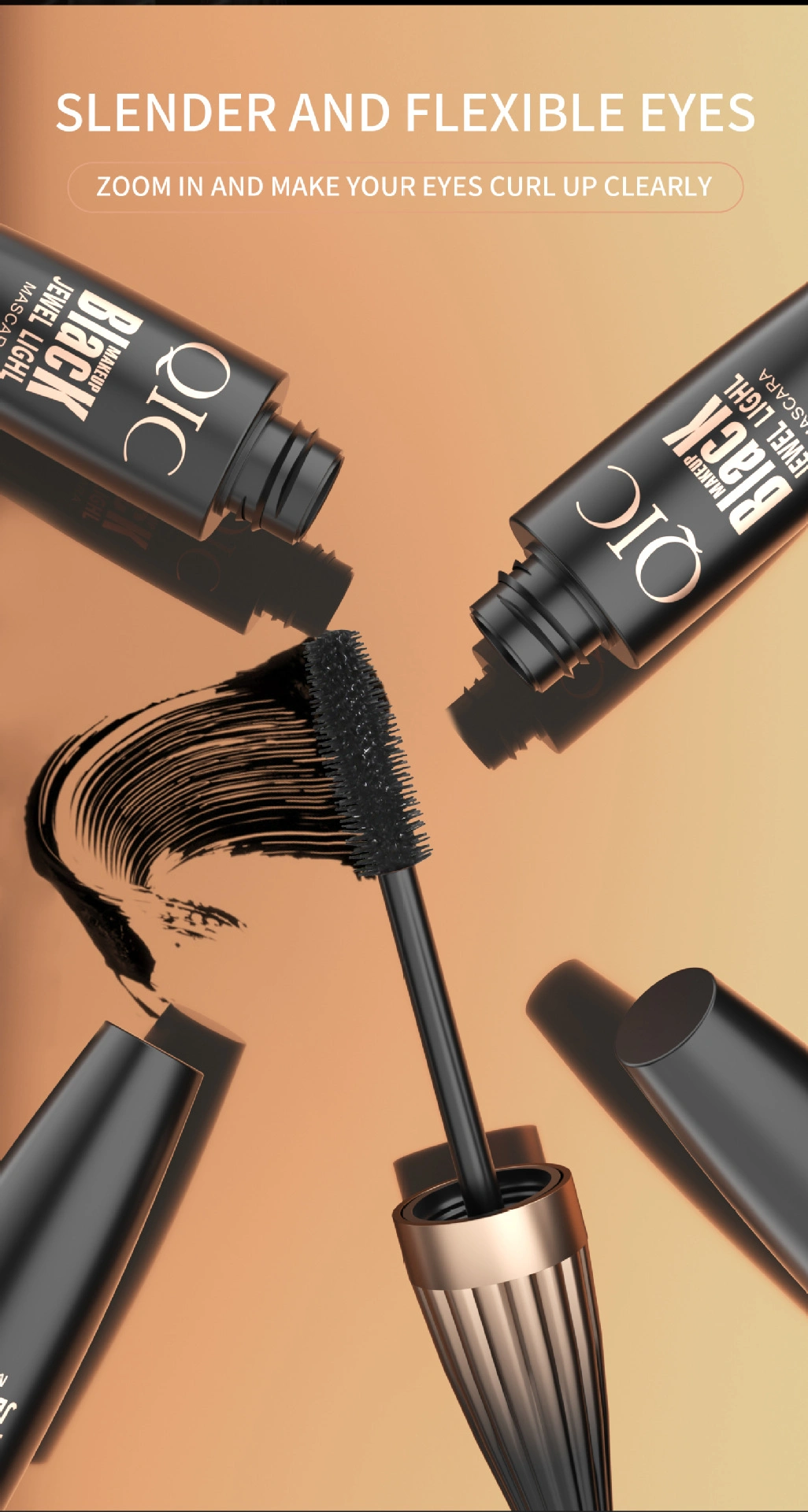 Brand OEM Black Mascara Slender Thick Curls Waterproof Makeup